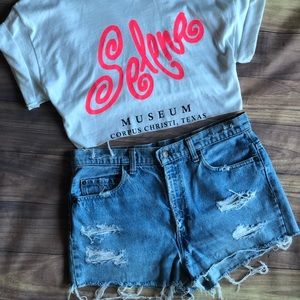 Vintage Levi High Waisted Denim Cut Off Shorts!